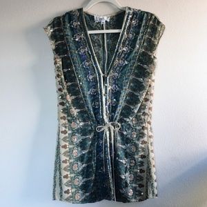 Anthropologie B. Vintage Sleeveless Beaded Tunic